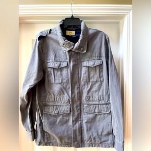 Grey men’s canvas pea coat